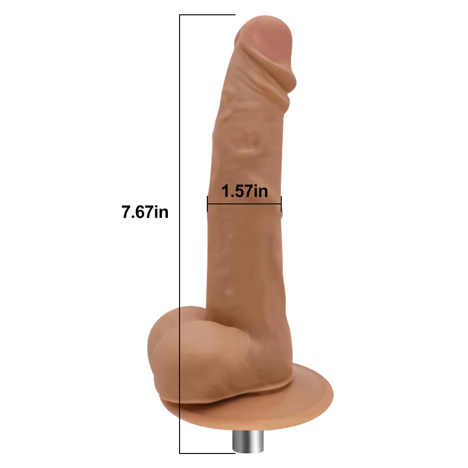 7.67" Brown Realistic Dildo For Automatic Sex Machines