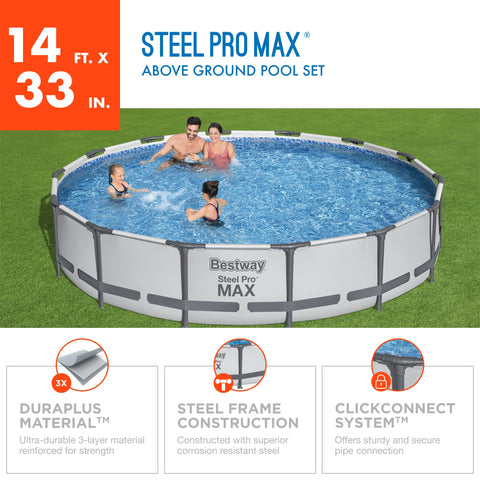 Bestway MAX 14' x 33" Round Above Ground Pool Set