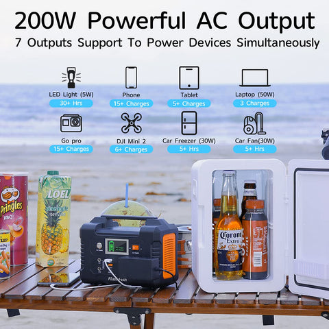 200W Portable Power Station, FlashFish 40800mAh Solar Generator