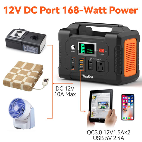 200W Portable Power Station, FlashFish 40800mAh Solar Generator