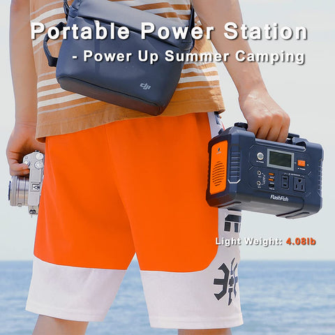 200W Portable Power Station, FlashFish 40800mAh Solar Generator