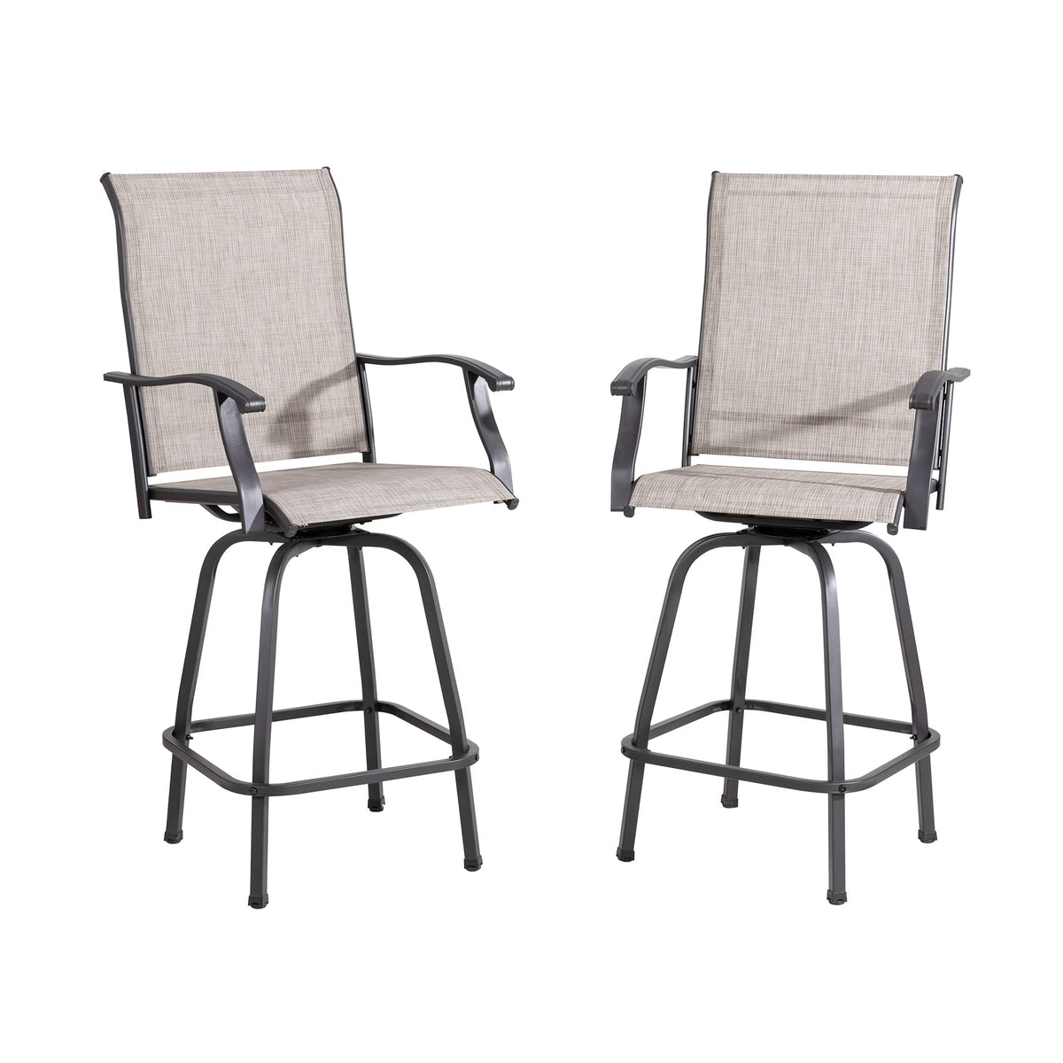 Vongrasig 2 Piece Patio Swivel Bar Chairs