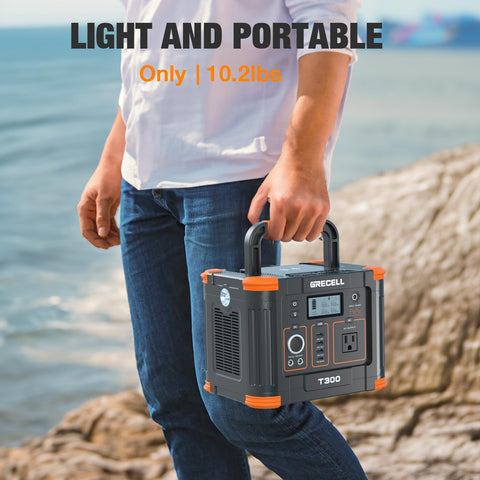 Grecell 300W Portable Power Station, 288Wh Solar Generator