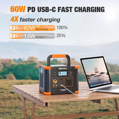 Grecell 300W Portable Power Station, 288Wh Solar Generator