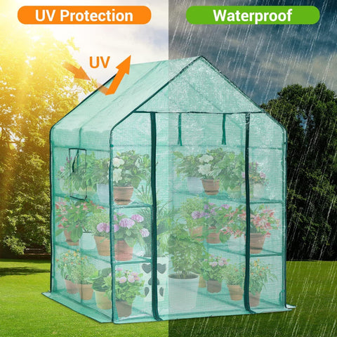 Ohuhu Greenhouse for Outdoors with Screen Windows