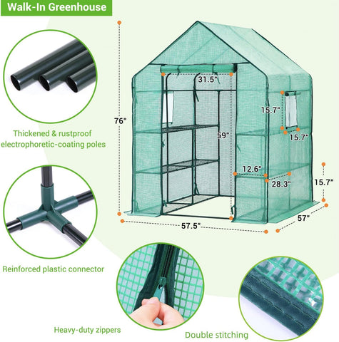 Ohuhu Greenhouse for Outdoors with Screen Windows