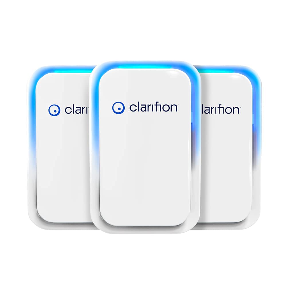 Clarifion Air Ionizers for Home (3 Pack), Negative Ion Filtration System