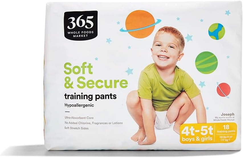 365 BY WHOLE FOODS MARKET Unisex 4T-5T Training Pants - 18 Count Pack