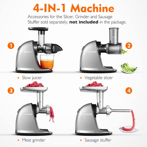 AMZCHEF Slow Cold Press Masticating Juicer with Reverse Function