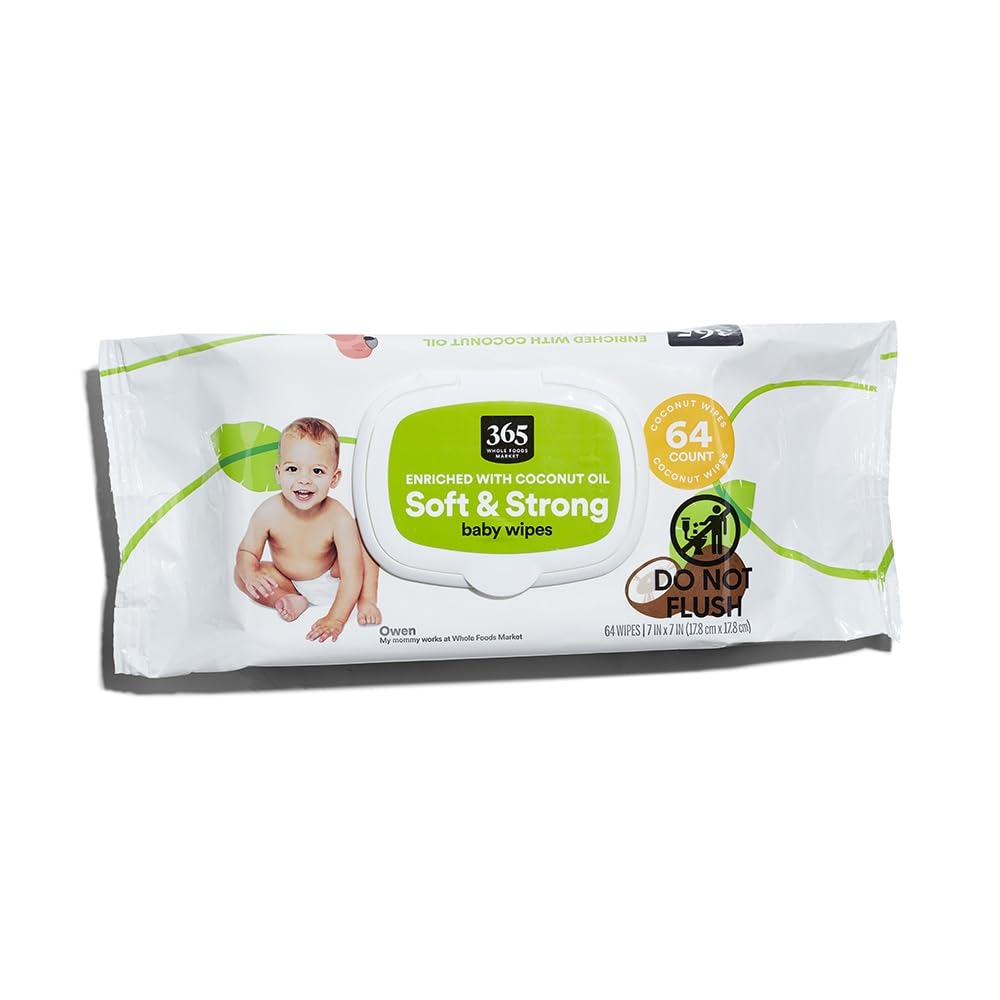 365 BY WHOLE FOODS MARKET Coconut Baby Wipes - 64 Count Pack