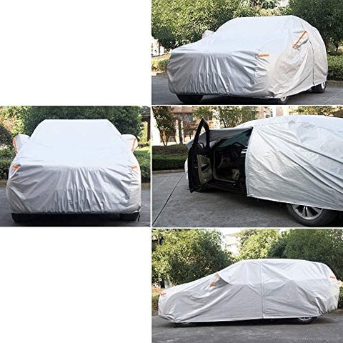 Kayme 6 Layers SUV Car Cover Custom Fit for Toyota RAV4 (2006-2024), Waterproof All Weather for Automobiles,Rain Sun UV Protection.Silver