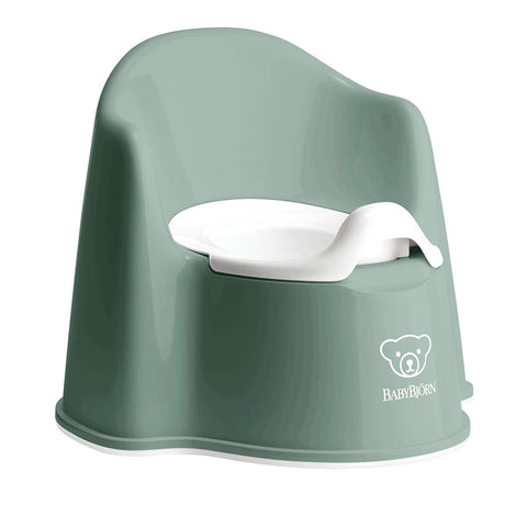 BABYBJÖRN Potty Chair - Deep Green and White Design