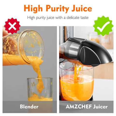 AMZCHEF Slow Cold Press Masticating Juicer with Reverse Function