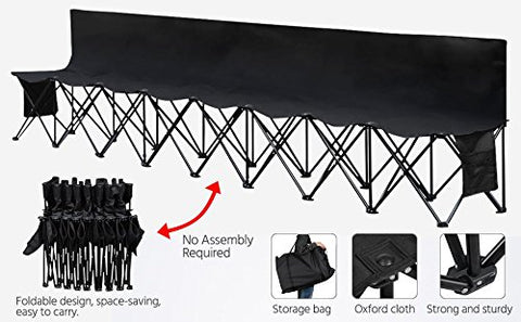 Yaheetech 8 Seats Foldable Sideline Bench