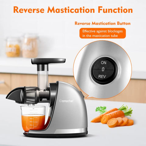 AMZCHEF Slow Cold Press Masticating Juicer with Reverse Function