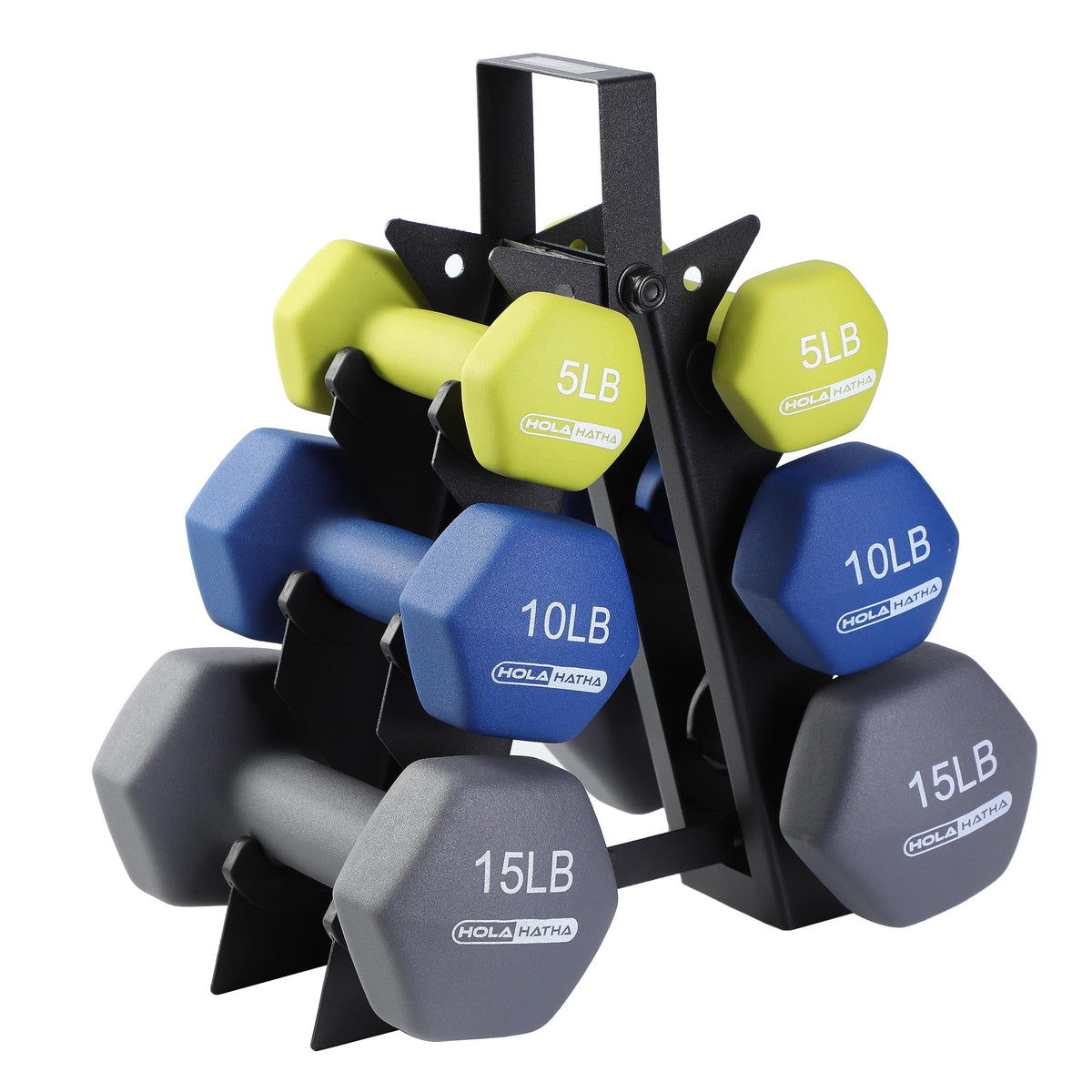 HolaHatha 5, 10, and 15 Pound Neoprene Dumbbell