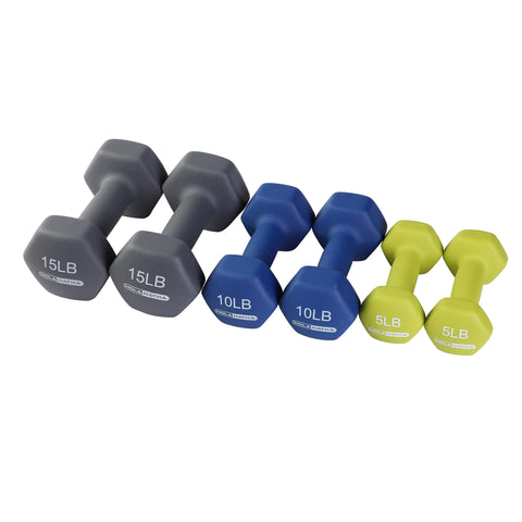 HolaHatha 5, 10, and 15 Pound Neoprene Dumbbell