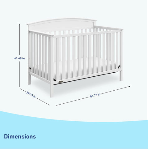 GRACO Elegant Versatile Benton 5-in-1 Convertible Crib White