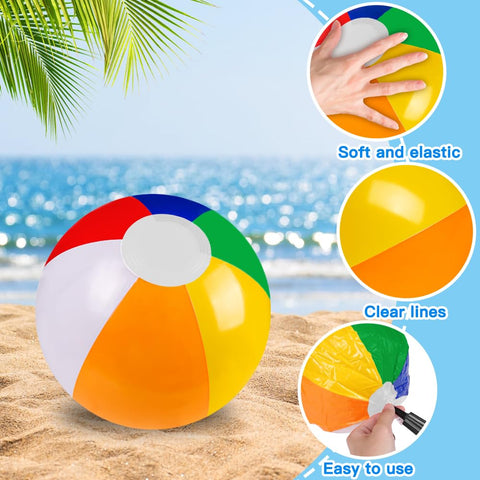 16 Pack 12" Summer Inflatable Beach Balls