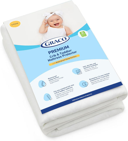 GRACO Premium Waterproof Crib & Toddler Mattress Protector