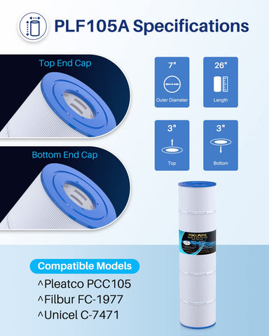 4-PACK POOLPURE PCC105 Replaces Pentair CCP420 178584 FC-1977 570-0425-07 C-7471