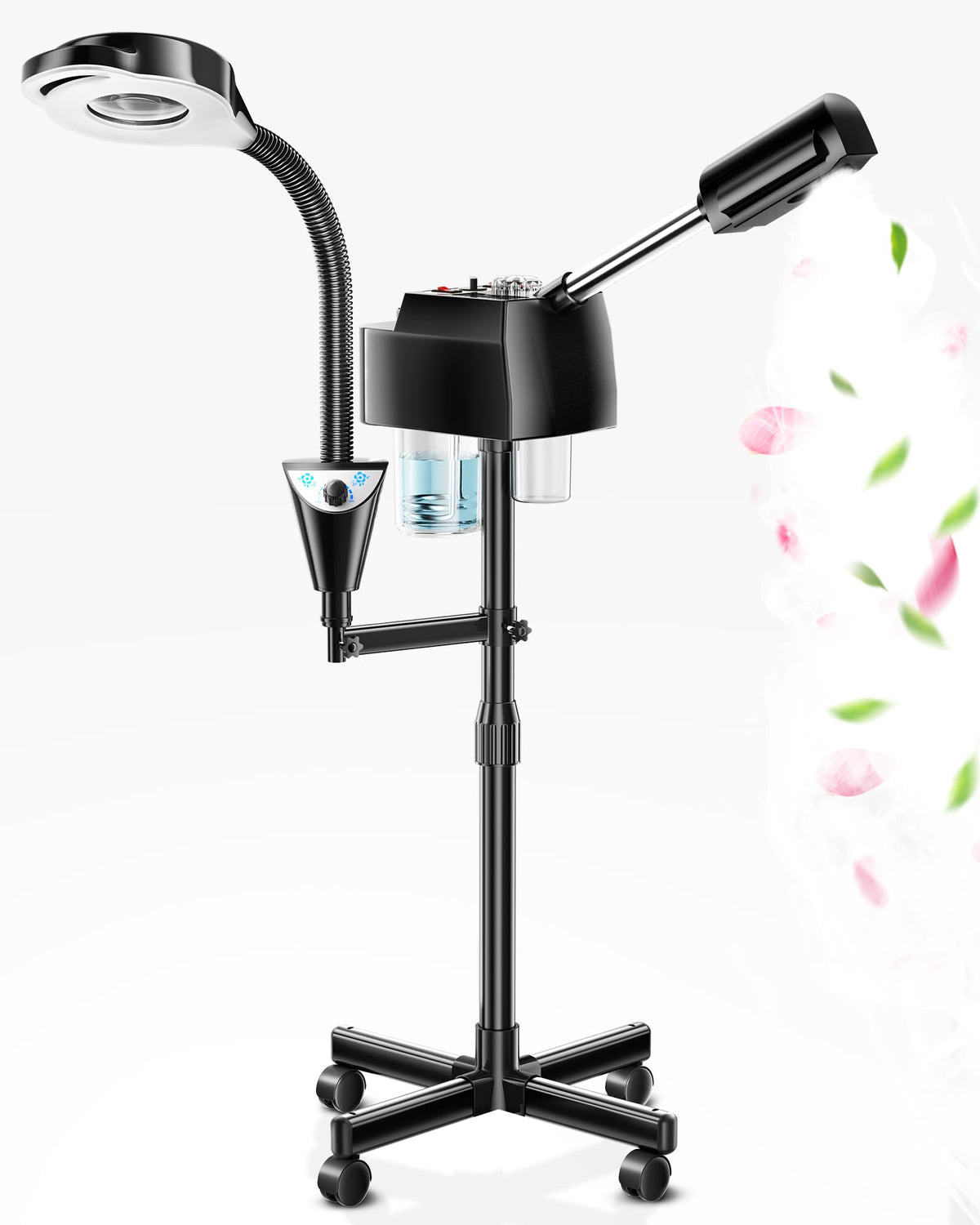 HYTOBP Professional Facial Steamer on Wheels with 5X Magnifying Lamp