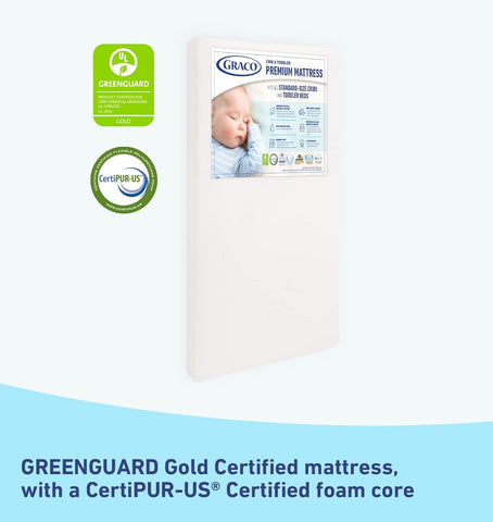 GRACO Premium Crib & Toddler Mattress - Waterproof & Certified