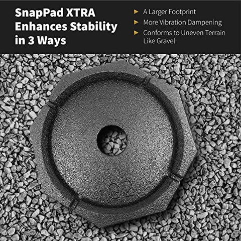 SnapPad Xtra (4-Pack) | Four-Point RV Leveling System Featuring 9” Round Jack Feet | Adds 61% Additional Surface Area for Stability, 5 lbs Per Pad & 11” Total Width | Must-Have RV Accessories