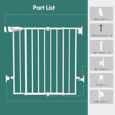 Babelio 26-43" No Bottom Bar Baby Gate for Babies, Elders and Pets