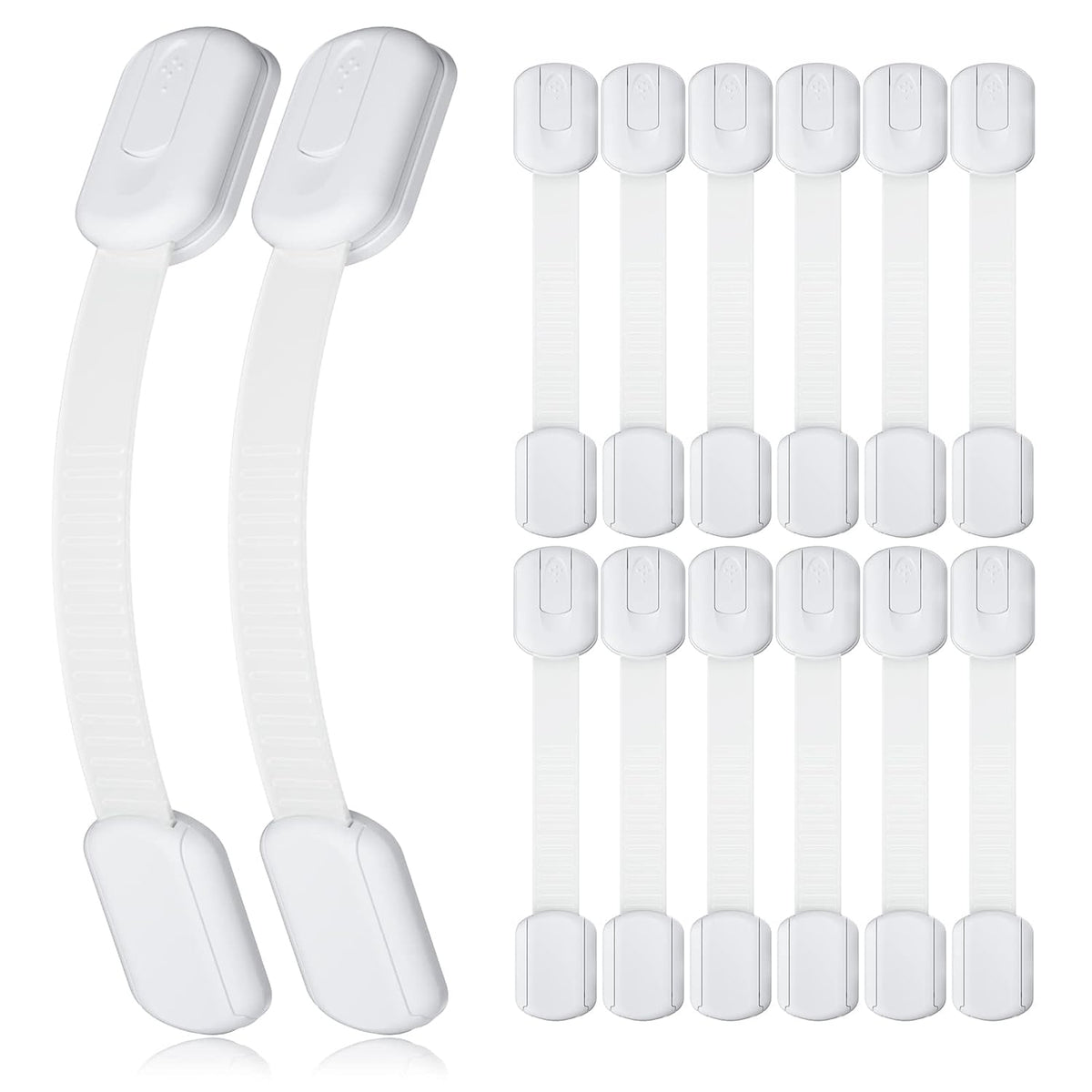 4OUR KIDDIES 14 Pack Baby Proof Cabinet Latches - Child Safety Locks