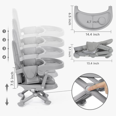 YOLEO High Chair for Toddlers - Folding Portable Booster Seat