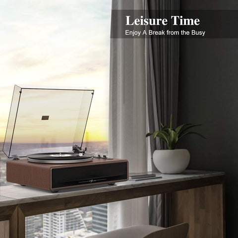 1 by ONE High Fidelity Belt Drive Turntable with Built-in Speakers