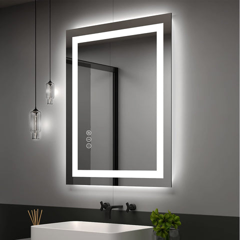 ODDSAN 24x36 LED Mirror for Bathroom, Lighted Vanity Mirror for Wall