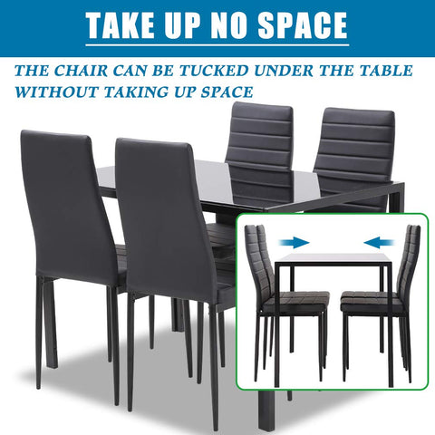 FDW Glass Dining Room Table Set with 4 Chairs