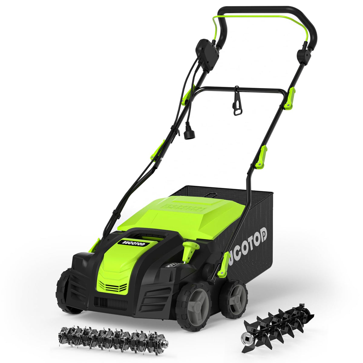 BUCOTOD 2-IN-1 16-Inch Electric Dethatcher & Scarifier