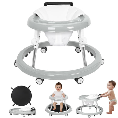 HARPPA Foldable Baby Walker with Wheels, Anti-Rollover