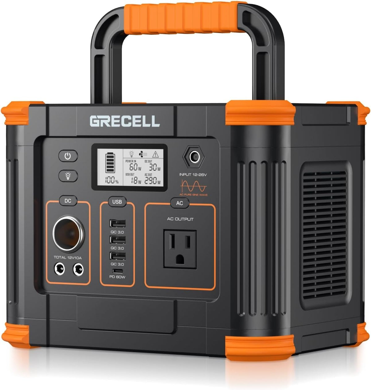 Grecell 300W Portable Power Station, 288Wh Solar Generator