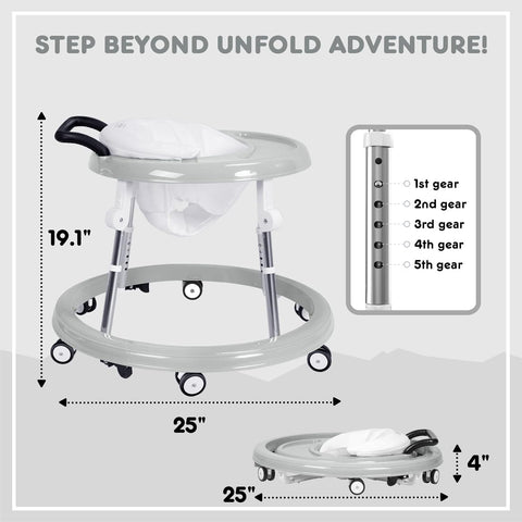 HARPPA Foldable Baby Walker with Wheels, Anti-Rollover