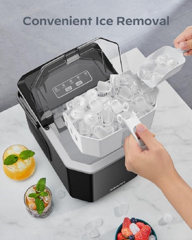 SILONN Compact Portable Self-Cleaning Ice Maker with Handle