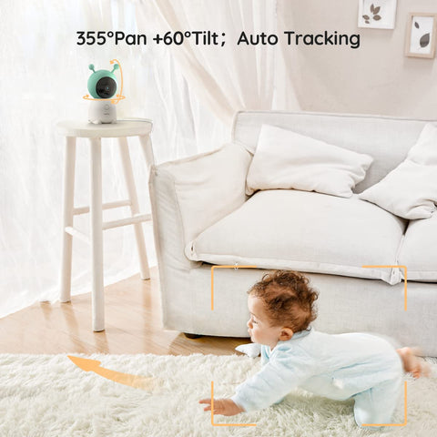 BOIFUN 2024 5" Split-Screen Baby Monitor with 2 Cameras