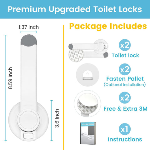 4OUR KIDDIES Baby Toilet Lock (2 Pack) - Child Safety Solution