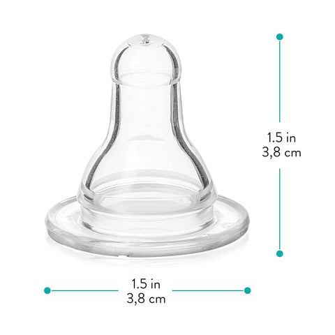 EVENFLO Classic Fast Flow Silicone Nipples - 4 Pack, Clear