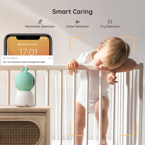 BOIFUN 2024 5" Split-Screen Baby Monitor with 2 Cameras