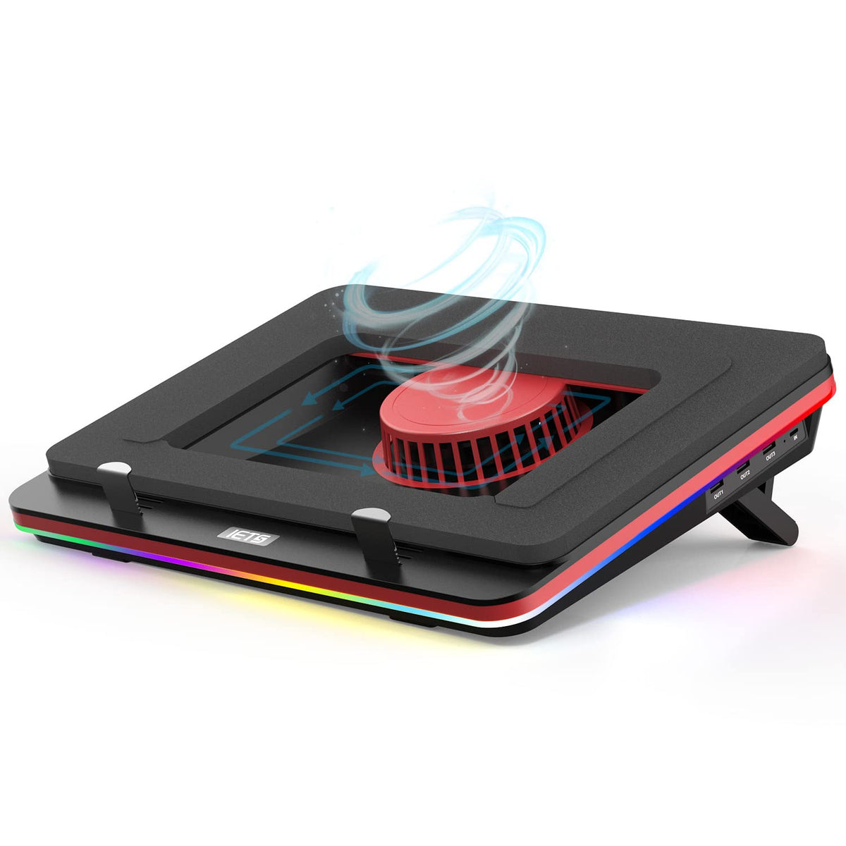 IETS GT500 Powerful Turbo-Fan RGB Laptop Cooling Pad