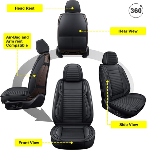 LINGVIDO Luxurious Waterproof Breathable Leather Seat Covers