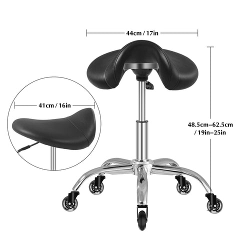 Saddle Stool with Wheels 300 lbs Weight Capacity