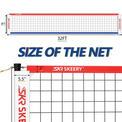 SKEERY Outdoor Heavy Duty Volleyball Net Set