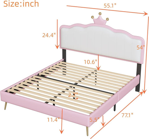 Linique Full Size Upholstered Bed Frame with LED Lights