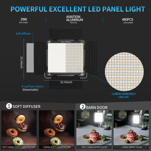 GVM 2 Pack LED Video Lighting Kits with APP Control