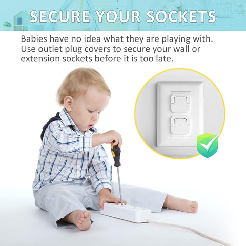 4OUR KIDDIES Baby-Proof Outlet Covers - 60 Pack Child Safety Protectors